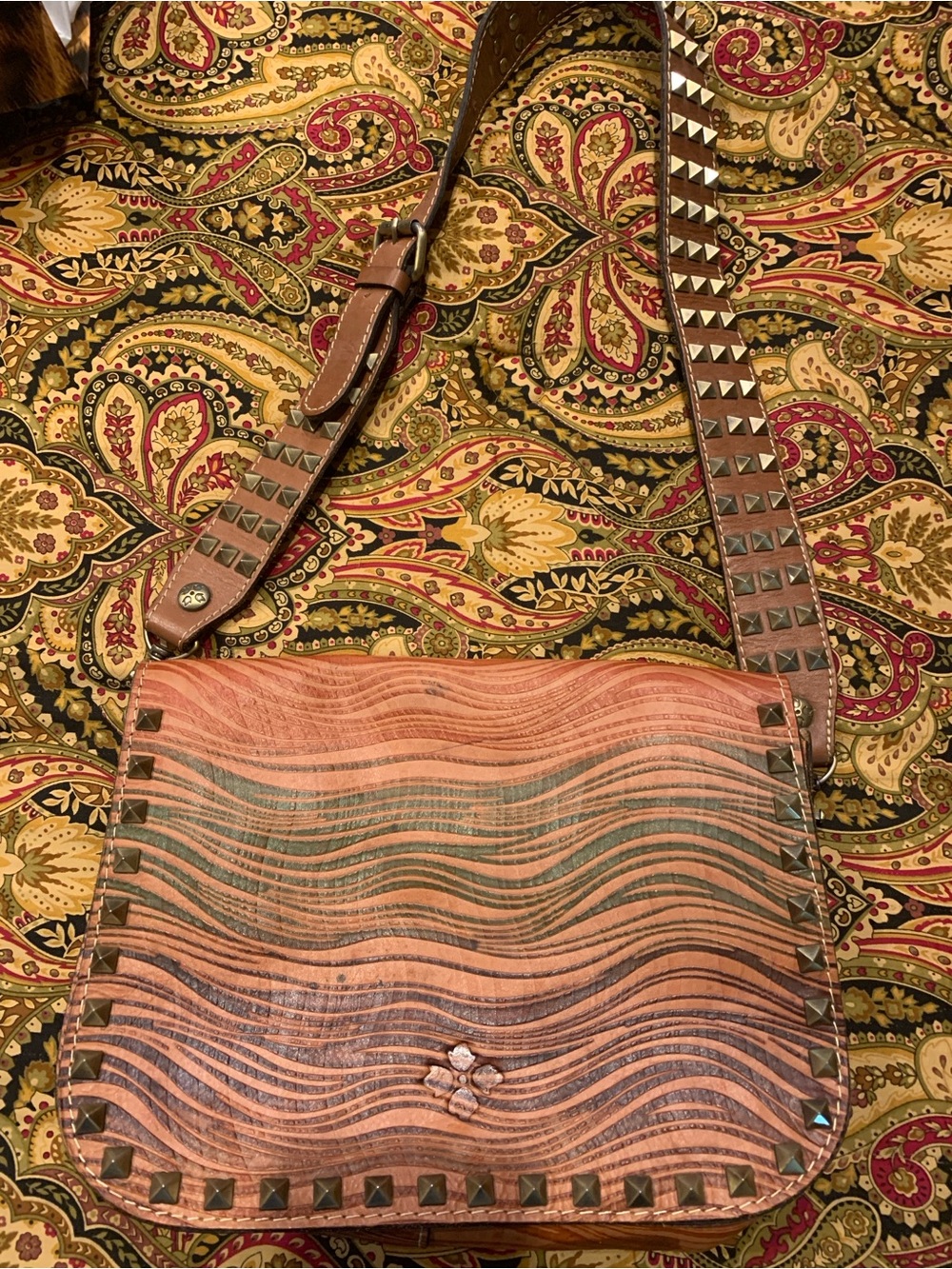 Patricia Nash Hermosa Wavy Strip Crossbody Bag